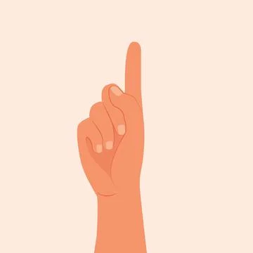Hand shows one finger vector illustration. Number one with the finger Stock Illustration