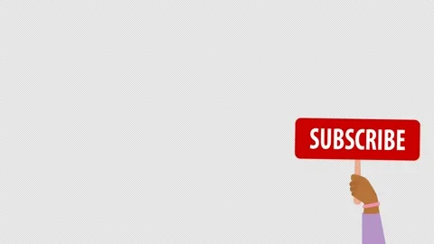 Hand shows red SUBSCRIBE sign. Click subscribe button, female blogger channel Stock Footage 169956294