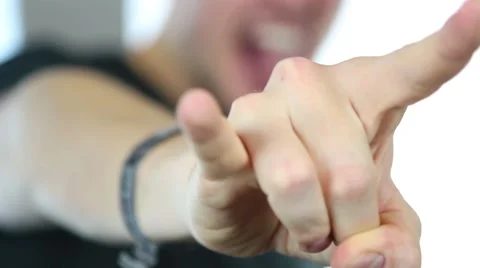 Hand sign Devil Horns Stock Footage 68749633