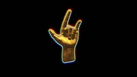 Hand sign fingers motion loop animation Stock Footage 146589755