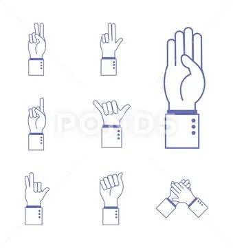 Collection hand shape like gesture Royalty Free Vector Image