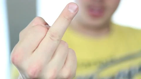 Hand sign middle finger Stock Footage 68749688