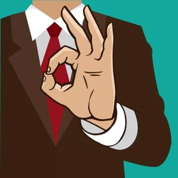 Hand sign okay Illustrazione stock