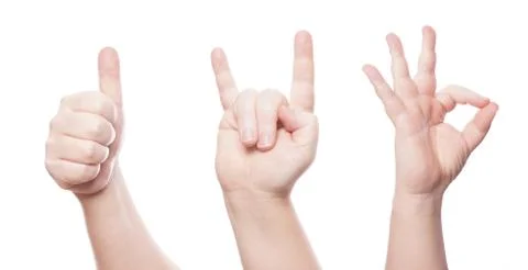 Hand sign set Stock Photos