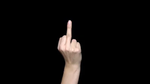 Hand sign showing middle finger in rude ... | Stock Video | Pond5