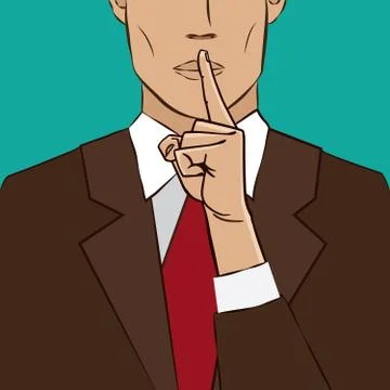 Hand sign silence Stock Illustration