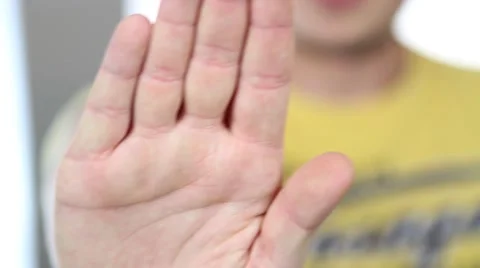 Hand sign STOP Stock Footage 68749978