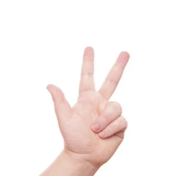 Hand sign three Foto stock