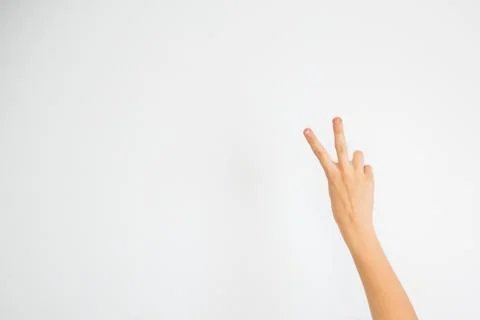 Hand sign two Stock Photos