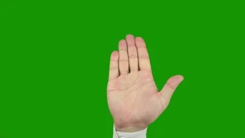 Hand signs on chroma key Видео 106485340