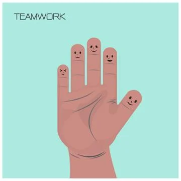 Hand sign,teamwork concept Stock Illustration