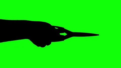 Hand silhouette cutting with scissors isolated green screen Video stock 73906999