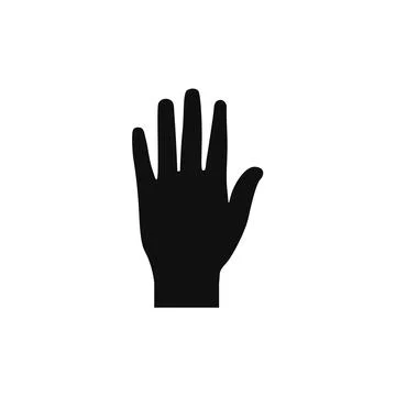 Hand Silhouette icon, high five finger black symbol Stock Illustration