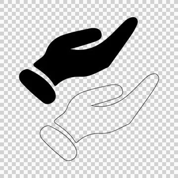 Hand silhouette vector, hand line art vector Stock Illustration