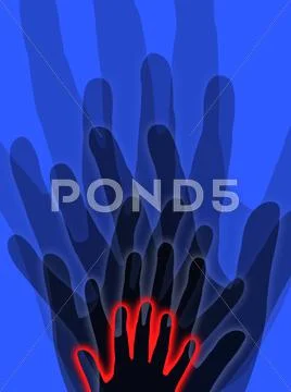 Hand silhouettes Stock Illustration