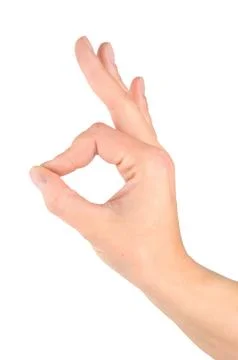 Hand simulating ok sign Stock Photos