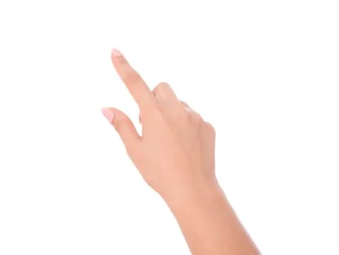 Hand simulating pressing a button Stock Photos