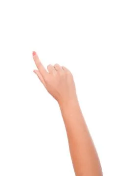 Hand simulating pressing a button. Stock Photos