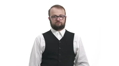 Hand sing I will kill you. Hand imitating gun. Isolated, on white studio Stock Footage 130190310