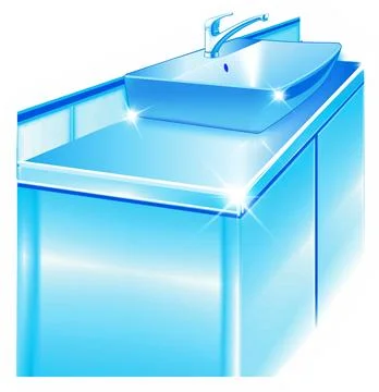 HAND SINK WITH LOWER UNIT AND TAPs Stock Illustration
