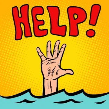 Hand sinking help Stock Illustration