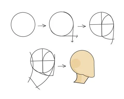 Hand skecth face Stock Illustration