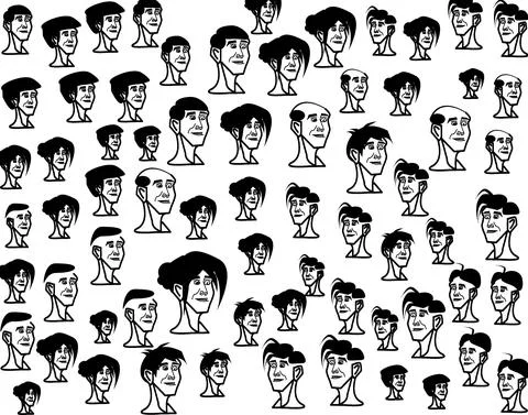 Hand skecth face Stock Illustration
