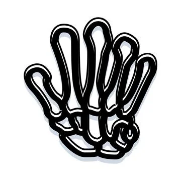 Hand skeleton bone structure outlining anatomy illustration Stock Illustration