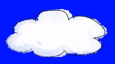 Hand Sketch Cartoon Cloud on a Blue Screen Stock Footage 39275731