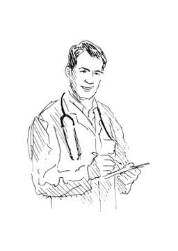 Hand sketch Doctors Stock Illustration