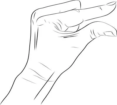 Hand sketch making a minimum amount gesture, small size, dissatisfied with .. Illustrazione stock