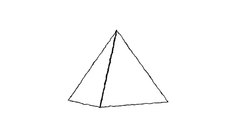 Hand Sketch Pyramid Rotating in Seamless Loop Alpha Channel Stock Footage 106157754