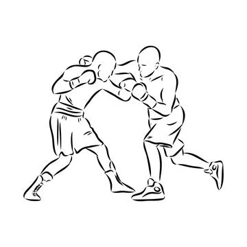 Hand sketch vector of Muay Thai or Thai Boxing. Beautiful martial art that us Stock Illustration