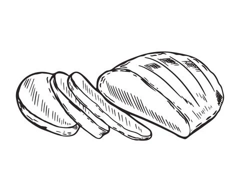 Hand sketch wheat bread vector illustration Illustrazione stock
