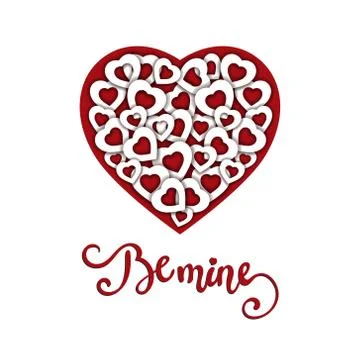 Hand sketched Be Mine text as Valentine s Day logotype Stock Illustration