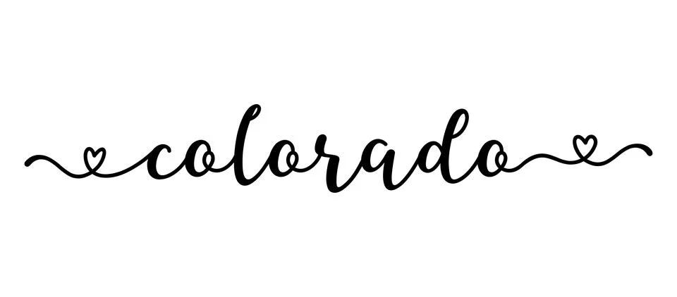 Hand sketched COLORADO text. Script lettering for poster, sticker, flyer, header 스톡 일러스트
