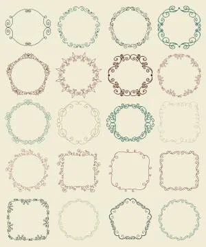 Hand Sketched Doodle Borders and Frames Stock Illustration