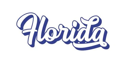 Hand sketched FLORIDA text. 3D vintage, retro lettering for poster, sticker Stock Illustration