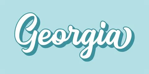Hand sketched GEORGIA text. 3D vintage, retro lettering for poster, sticker Stock Illustration