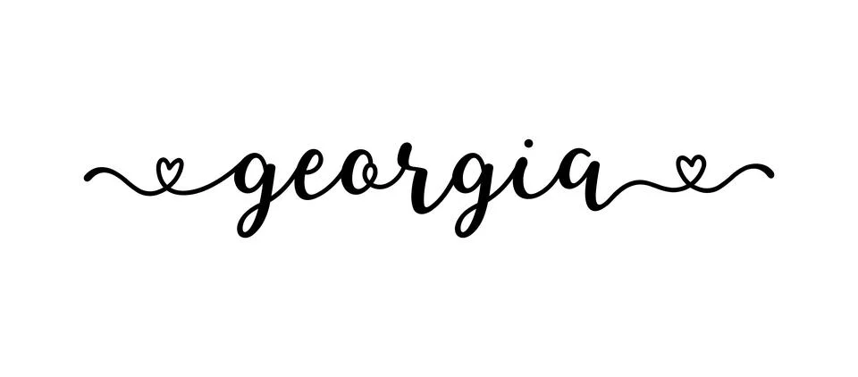 Hand sketched GEORGIA text. Script lettering for poster, sticker, flyer, header 스톡 일러스트