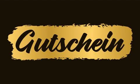 Hand sketched GUTSCHEIN word in German as banner. Translated GIFT VOUCHER Stock Illustration