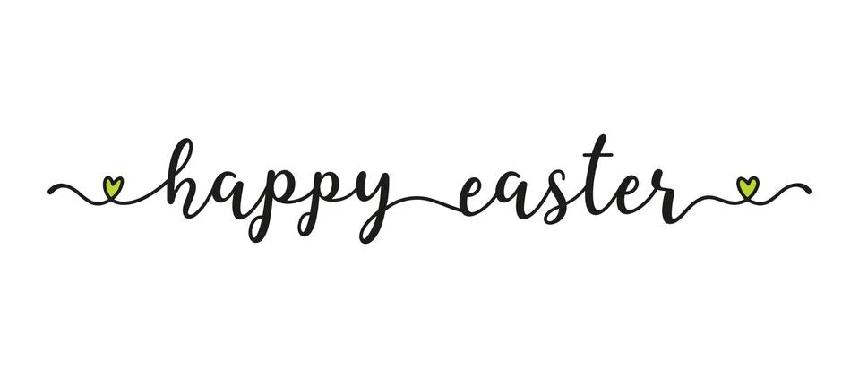Hand sketched HAPPY EASTER quote as banner. Lettering for poster, label, sticker Stock Illustration