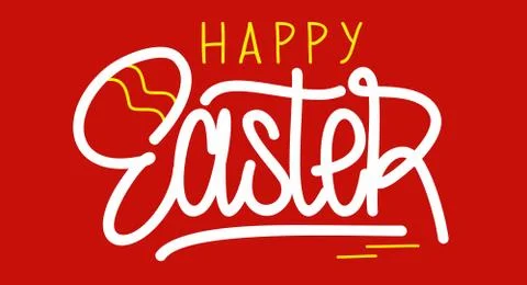 Hand Sketched Happy Easter Vector Typograpy As Logotype, Badge and Icon, Easter Stock Illustration