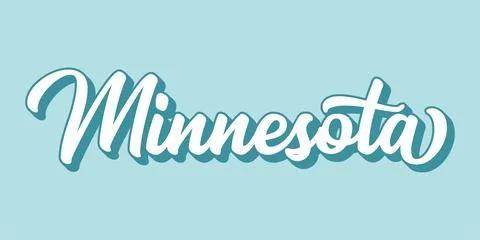 Hand sketched MINNESOTA text. 3D vintage, retro lettering for poster, sticker Stock Illustration