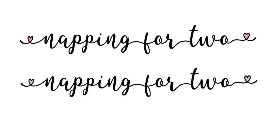 Hand sketched NAPPING FOR TWO quote as logo. Lettering for web ad banner, flyer Stock Illustration