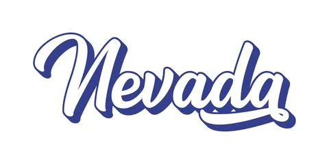 Hand sketched NEVADA text. 3D vintage, retro lettering for poster, sticker Stock Illustration