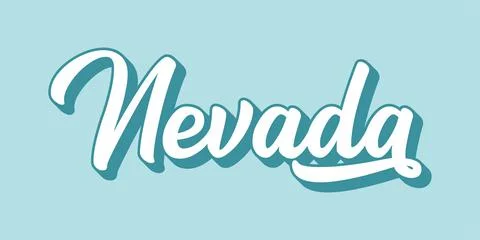 Hand sketched NEVADA text. 3D vintage, retro lettering for poster, sticker Stock Illustration