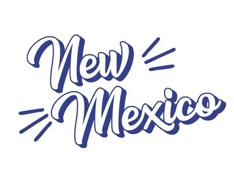 Hand sketched NEW MEXICO text. 3D vintage, retro lettering for poster, sticker Stock Illustration