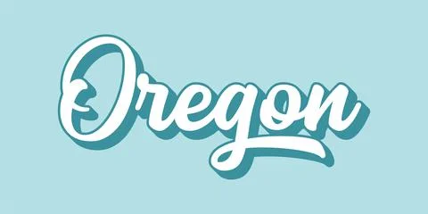 Hand sketched OREGON text. 3D vintage, retro lettering for poster, sticker Stock Illustration