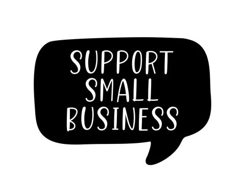 Hand sketched SUPPORT SMALL BUSINESS quote. Lettering for banner, header Stock Illustration